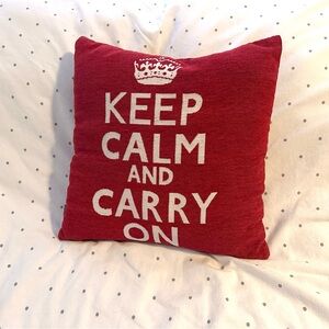 Red Throw Pillow. Keep calm